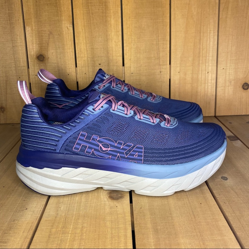 Hoka One One Bondi 6 Womens size 8.5 Blue Pink